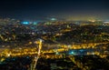 View over the Athens at night, Greece...IMAGE Royalty Free Stock Photo