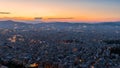 View over the Athens in sunset time Royalty Free Stock Photo