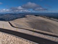 View over the bare summit of Mont Ventoux, consisting of white limestone rock, in Provence region, France. Royalty Free Stock Photo