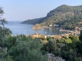 View over beach. Meditteranean coast of Turkey.