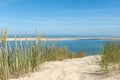 Arcachon Bay, France : the beach Petit Nice in front of the sand bank of Arguin and close to the dune of Pilat