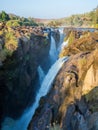 View over beautiful scenic Epupa Falls on Kunene River between Angola and Namibia in evening light, Southern Africa Royalty Free Stock Photo