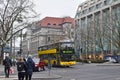 View over the Berlin boulevard `Tauentzien` with shops to the famous mall `KaDeWe