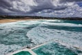 Pacific Ocean Storm Waves, Bondi Beach, Australia Royalty Free Stock Photo