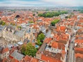 View over Bruges historical old town Royalty Free Stock Photo