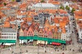 View over Bruges historical old town Royalty Free Stock Photo