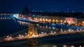 View over Budapest with the Szechenyi Chain Bridge Royalty Free Stock Photo