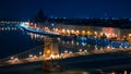 View over Budapest with the Szechenyi Chain Bridge Royalty Free Stock Photo