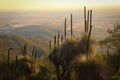 Bunya Mountains Landscape at Sunset with Grasstrees Royalty Free Stock Photo