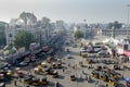 view over a bus intersection from Charminar Monument in Hyderabad, India