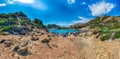 View over Cala Corsara, Spargi Island, Maddalena Archipelago, Sardinia, Italy