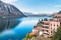 View over Campione D'Italia and Lake Lugano Royalty Free Stock Photo