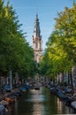 View over a canal in amsterdam