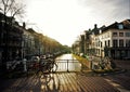 View over a canal in Delft Royalty Free Stock Photo
