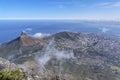 View over Cape Town from Table mountain on a hazy day Royalty Free Stock Photo