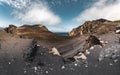 View over Capelinhos volcano, lighthouse of Ponta dos Capelinhos on western coast on Faial island, Azores, Portugal on a