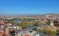 View over the capital Tbilisi on a sunny day 2019