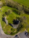 A view over the castle ruins at Llandovery, Carmarthenshire, South Wales Royalty Free Stock Photo