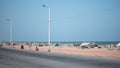 View over Chennai Beach and the horizon in Chennai, Tamil Nadu, India