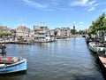 View over the city centre of Leiden in the Netherlands. Oude Vest.