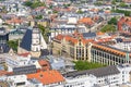 View over the city of Leipzig with the church Thomaskirche in Germany Royalty Free Stock Photo