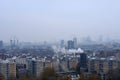 View over the city of London on foggy day Royalty Free Stock Photo