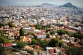 View over the city and the Lycabettus hill from Acropolis in Athens, Greece. Panorama of Athens . Beautiful cityscape Royalty Free Stock Photo