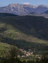 View over Codiponte, near Casola in Lunigiana, Italy. Nestled at the foot of the Apuan Alps.