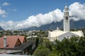 View over colonial town of Cilaos on La Reunion island Royalty Free Stock Photo