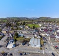 A view over the colourful town of Llandovery, Carmarthenshire, South Wales Royalty Free Stock Photo