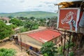 View over the Congolese river town Matadi with buildings and Coca Cola billboard, Democratic Republic of Congo, Africa