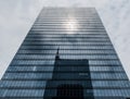 View over contemporary reflecting towers of the financial Little Manhattan district