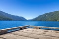 View over the Crescent Lake ftom the pier, Olympic National Park Washington