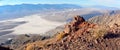 View over Death Valley, with salt flats of Badwater Basin Royalty Free Stock Photo