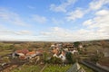 View over a farming village in the country Royalty Free Stock Photo