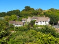 Thatched Cottages in Cadgwith in Cornwall in Great Britain Royalty Free Stock Photo