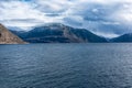 View over fjord and mountains Royalty Free Stock Photo