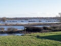 View over flooded wetlands at Wheldrake Ings, North Yorkshire, England