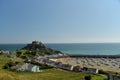 View over Gorey Castle and harbour, Jersey