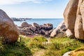 Granite blockfield of Ploumanac`h on the Pink Granite Coast in northern Brittany, France