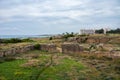 Green hills and ruins of the Tombs of the Kings historical site, Paphos, Cyprus Royalty Free Stock Photo