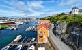 View over the harbor of the city Haugesund in Norway Royalty Free Stock Photo