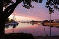 View over the harbor in Mariestad, Sweden Royalty Free Stock Photo