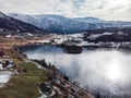 View over Hardangerfjord and Ulvik town in Norway