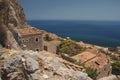 View over the `Hidden town` of Monemvasia Royalty Free Stock Photo