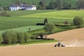 View over hilly Limburg agrarian landscape