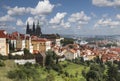 View over historic center of Prague with castle, Czech Royalty Free Stock Photo