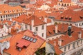 View over historic center of Prague, red roofs of Prague, Czech Republic Royalty Free Stock Photo
