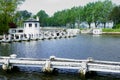 View over the historic lock complex in Plassendale, Oudenburg, Ostend, Belgium