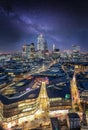 View over the illuminated London skyline by night Royalty Free Stock Photo